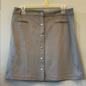 Gray velvet snap  Button-Front Women's Skirt the limited size 8 like new